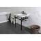 Kingston Brass 30 Carrara Marble Console Sink with Brass Legs, Marble WhiteMatte Black LMS3030MB0 - alternate 3